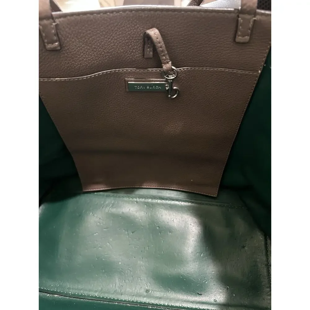 Tory Burch McGraw Granulated Leather Tote Bag - French gray (Excellent Cond)